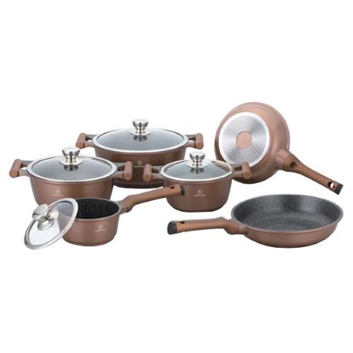 10 pcs, cookware set, cast aluminum, marble-coated, HERENTHAL CBS1010M