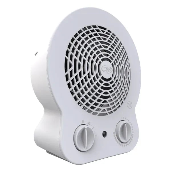 1000/2000W Fan Heater, Free-Standing, Eco/Comfort, Automatic Temperature Control, White, ARGO DORI ICE