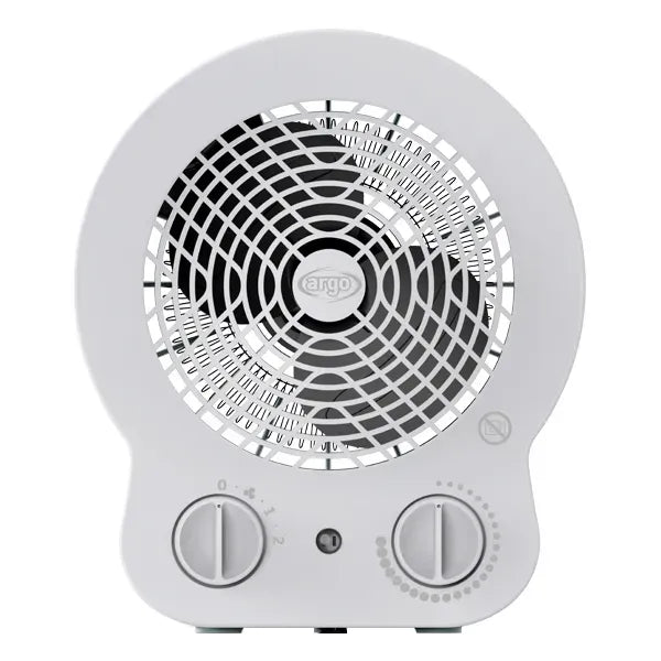 1000/2000W Fan Heater, Free-Standing, Eco/Comfort, Automatic Temperature Control, White, ARGO DORI ICE