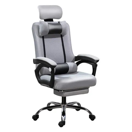 Manager Office Chair, Fabric, Up to 100kg, Removable flexible 3D headrest, Grey