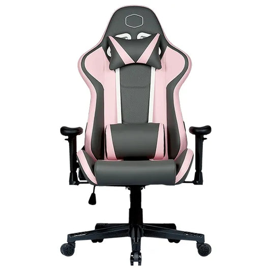 COOLERMASTER Gaming Chair, PU Leather, Up to 150kg, Grey/Pink