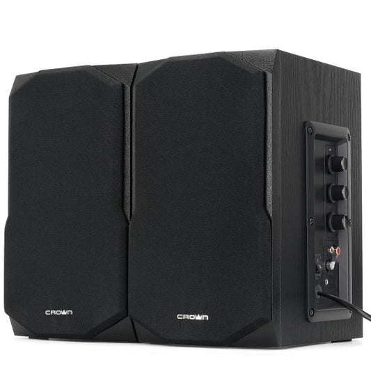 Crown Micro Black Wood 2.0 50W Sound System PC Speakers