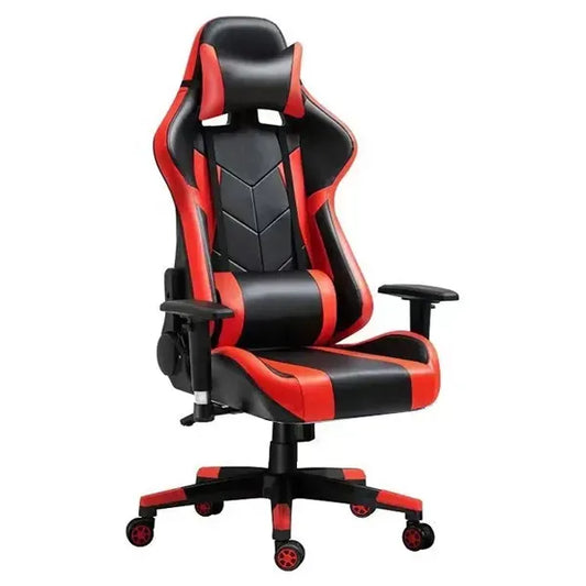 PU Leather Gaming Chair with Rocking function, Black/Red