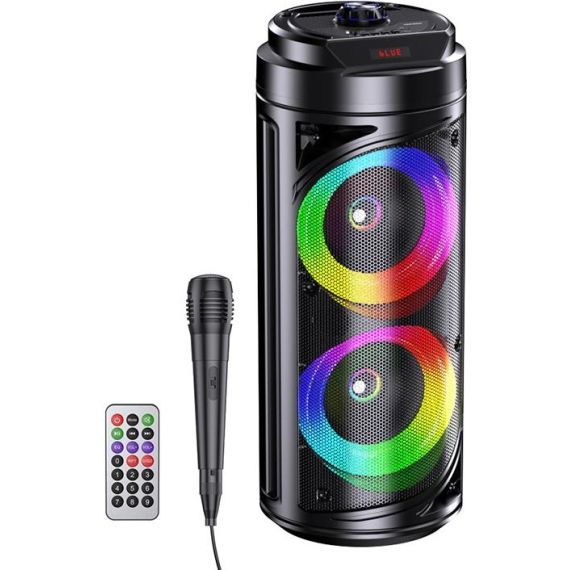 6.5"x2 20W , rechargeable speaker with Microphone , Bluetooth/USB/AUX/SD Card, KK-6201