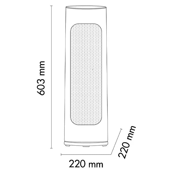 1300W/2000W, tower heater, free-standing, remote control, timer, blue LED display, ARGO