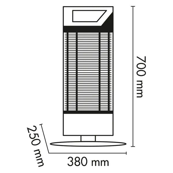 1050W, tower heater, carbon fibre element, grey, Argo AMBIENT