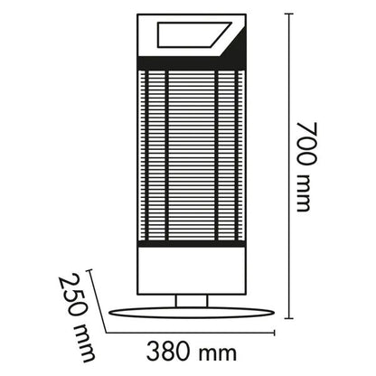 1050W, tower heater, carbon fibre element, grey, Argo AMBIENT